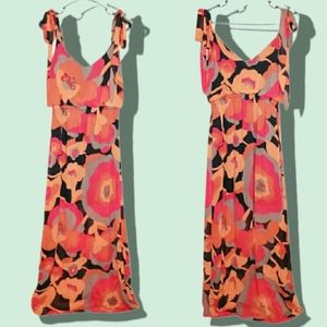 Judith March Maxi Dress Chiffon Floral Blouson Style